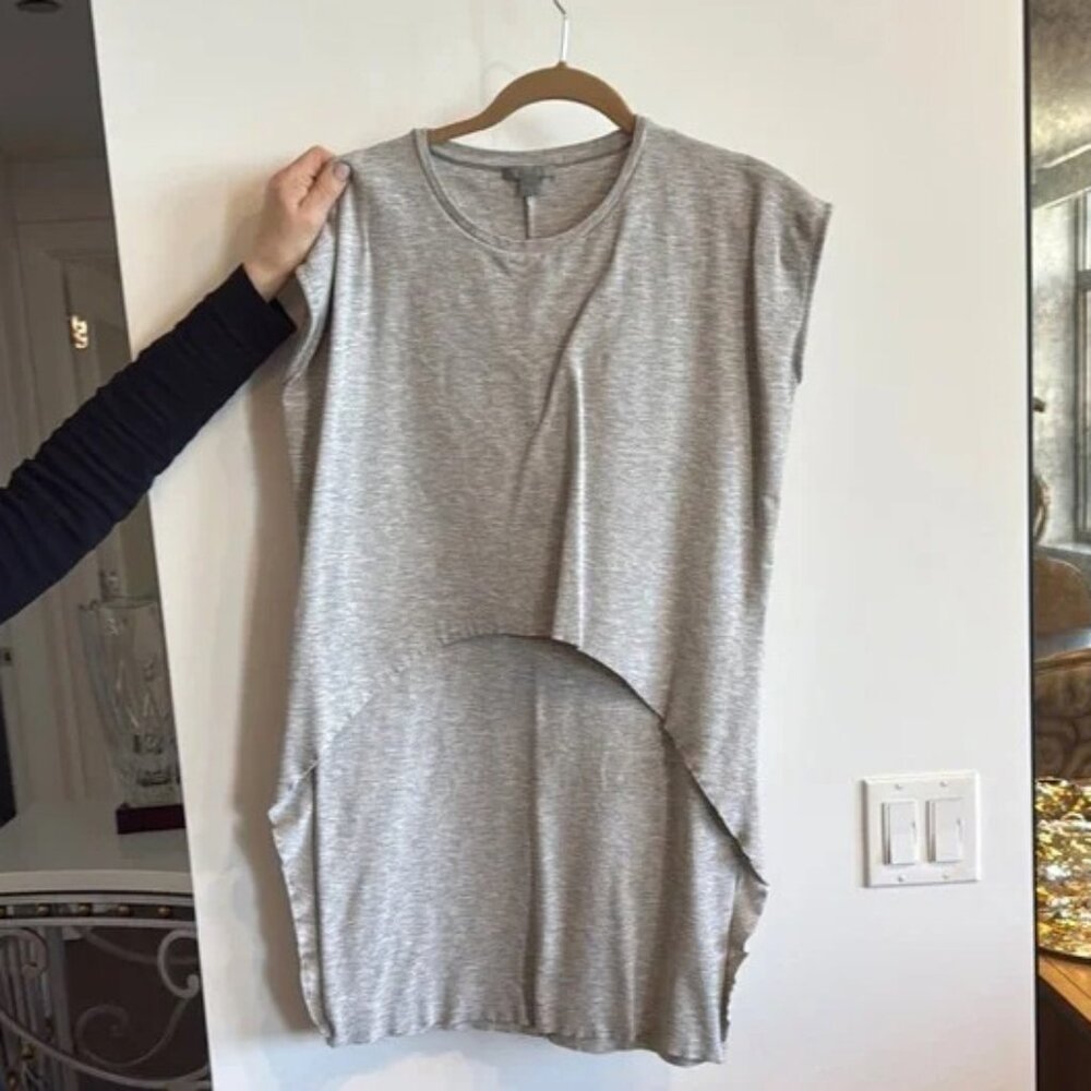 COS Unique Grey Tunic T-shirt Layered Short-Sleeve Dress Minimalist - Size S
